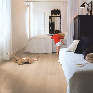 Impressive White varnished oak-Laminate-quick -step-Carpet Mills Maidstone